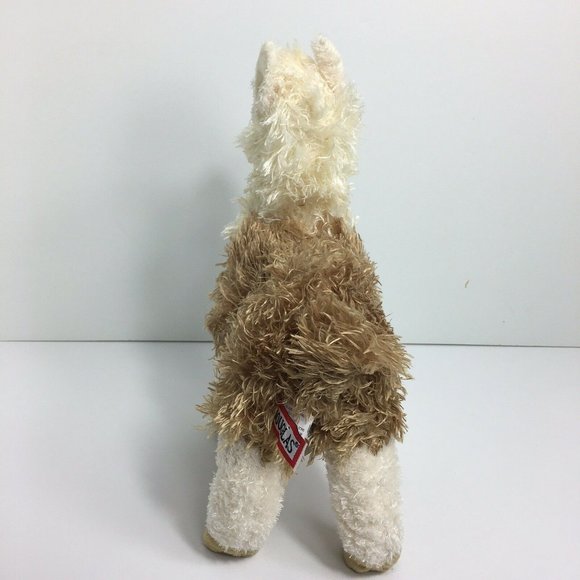 Douglas Alpaca Llama Plush Stuffed Animal White Brown 10" Cuddle Toys 2015 Stand - Picture 5 of 12